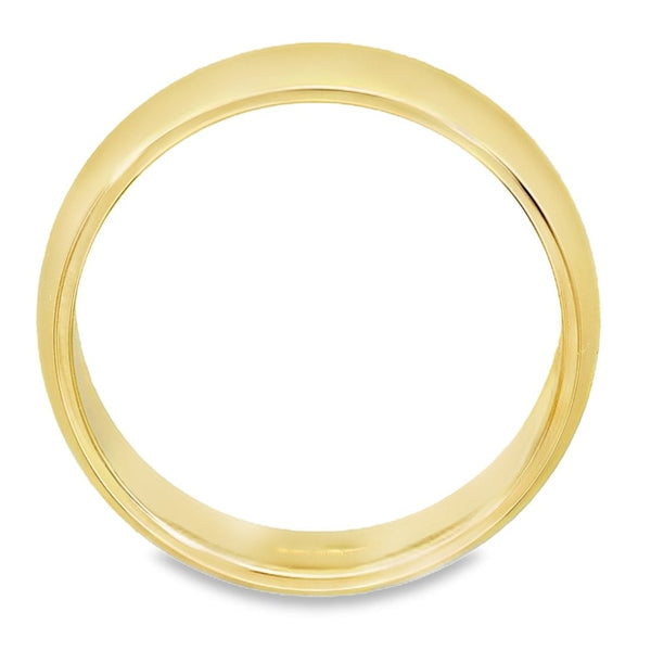 6mm 18ct Yellow Gold Medium Weight D-Shape Wedding Band - Size T
