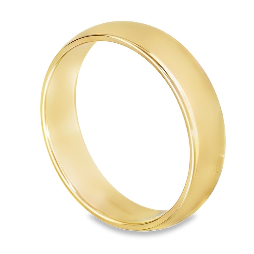 5mm 18ct Yellow Gold Medium Weight D-Shape Wedding Band - Size T
