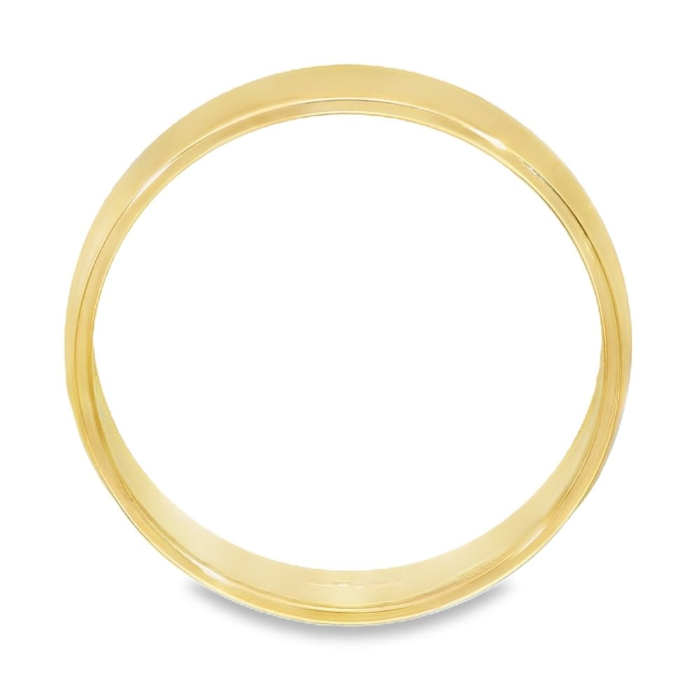 5mm 18ct Yellow Gold Light Weight D-Shape Wedding Band - Size T