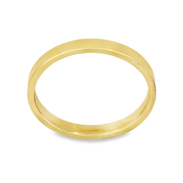 2mm 18ct Yellow Gold Flat Medium Weight Wedding Band - Size N