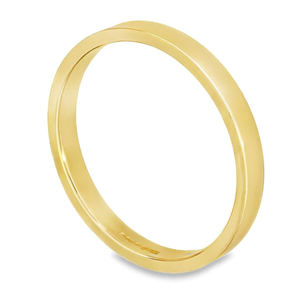 2mm 18ct Yellow Gold Flat Medium Weight Wedding Band - Size N