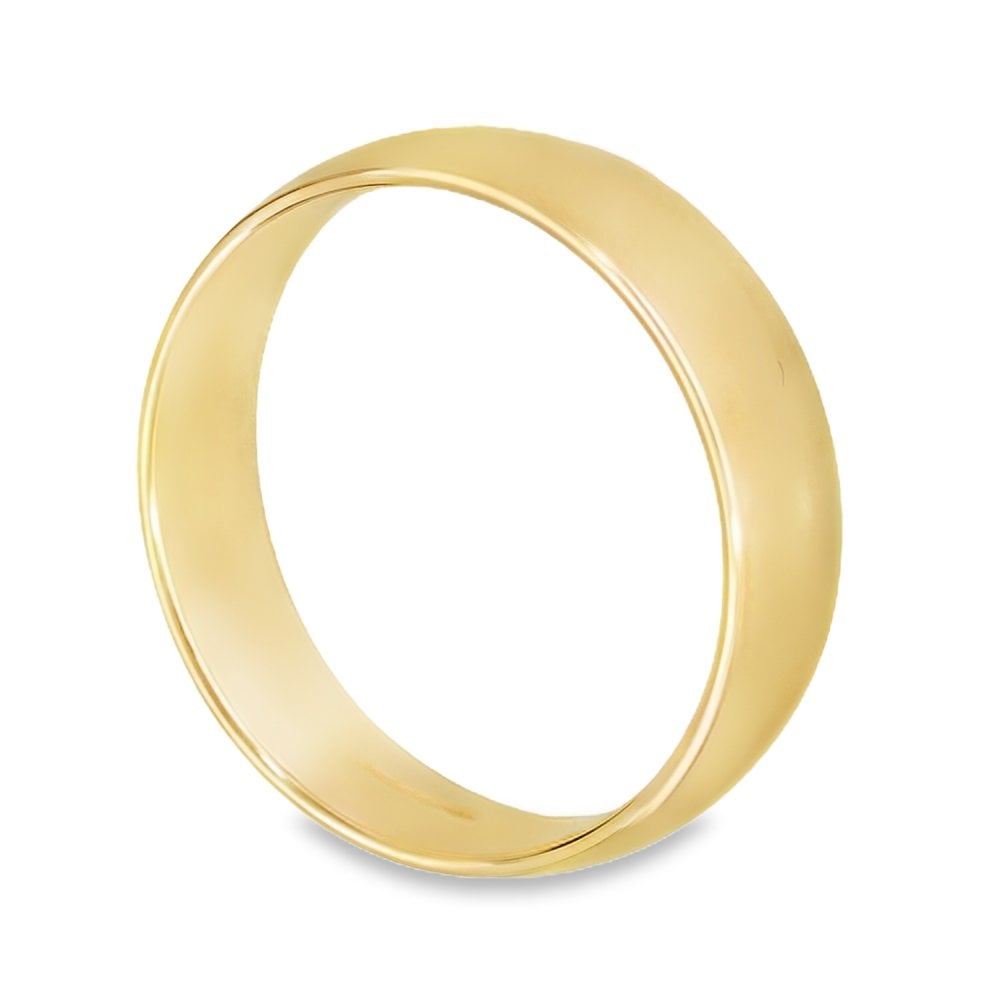 5mm 18ct Yellow Gold Blended Court Wedding Ring - Size T