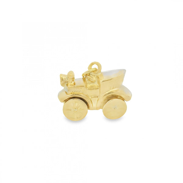 9ct Yellow Gold Hollow Old Car Charm - 9x17x22mm - 3.0g