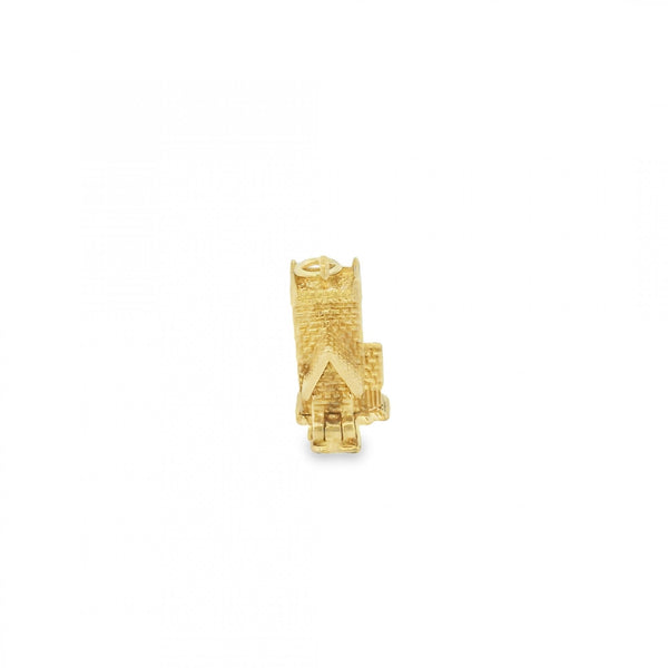 9ct Yellow Gold Church Charm - 12x13x8mm - 2.6g