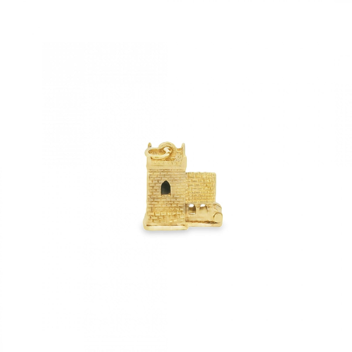 9ct Yellow Gold Church Charm - 12x13x8mm - 2.6g