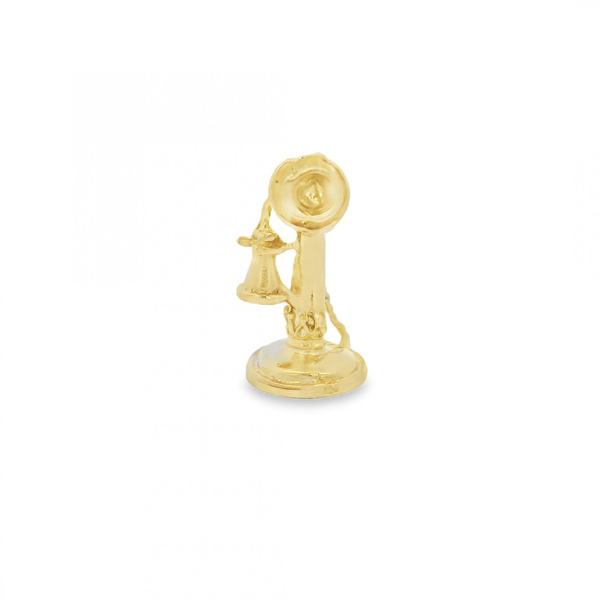 9ct Yellow Gold Old Telephone Charm - 12x22x15mm - 3.5g