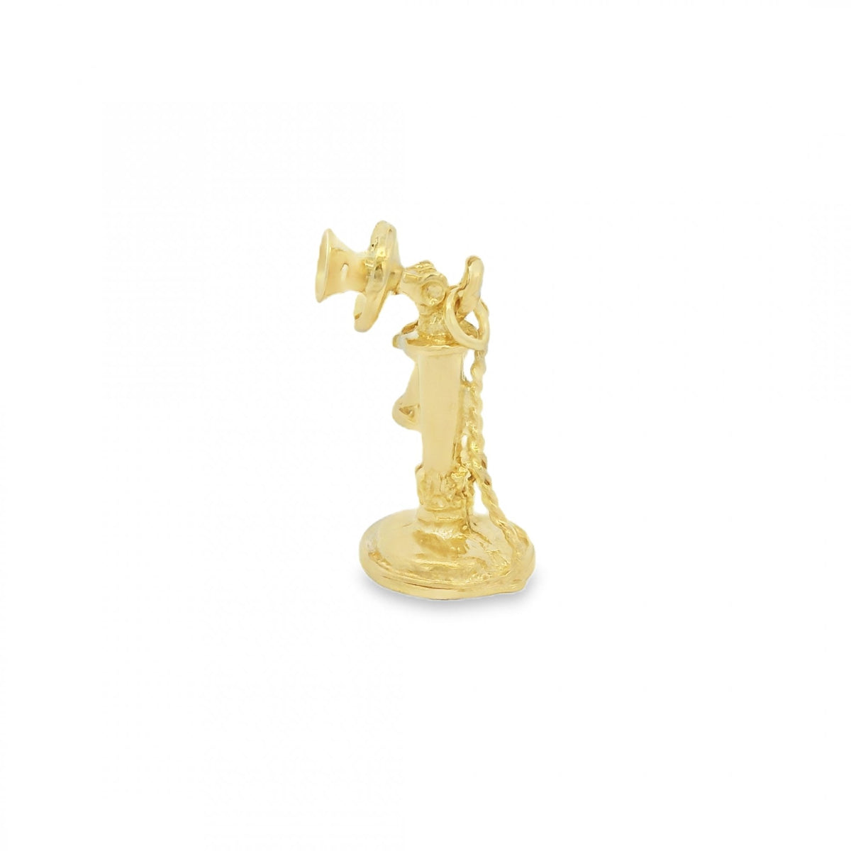 9ct Yellow Gold Old Telephone Charm - 12x22x15mm - 3.5g