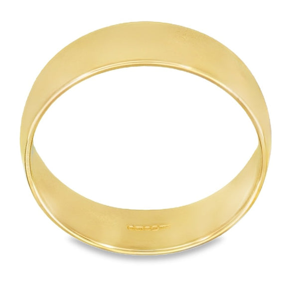 6mm 18ct Yellow Gold Blended Court Wedding Ring - Size T