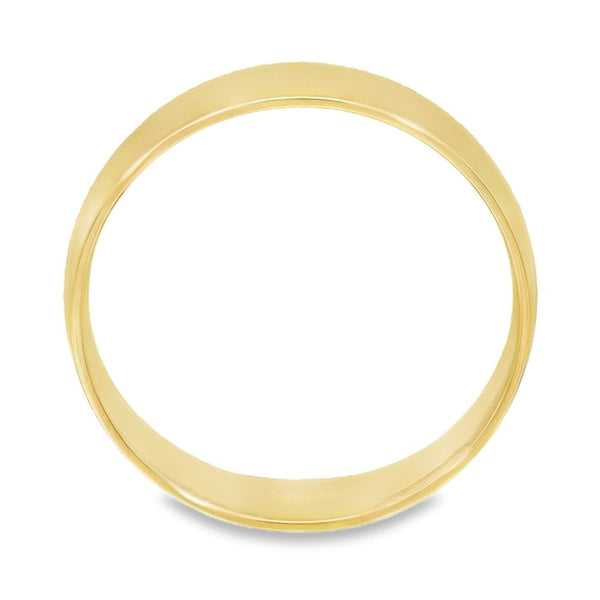 6mm 18ct Yellow Gold Blended Court Wedding Ring - Size T
