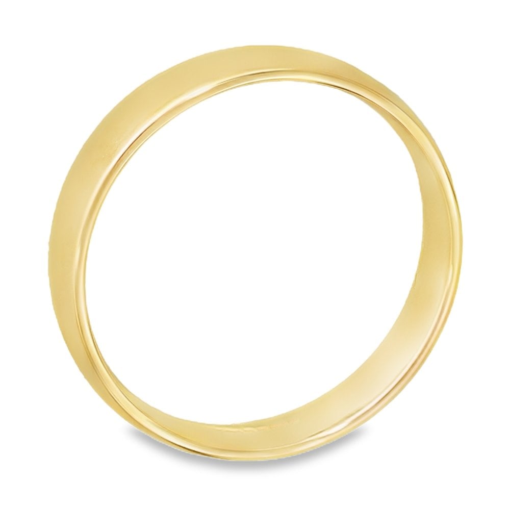 4mm 18ct Yellow Gold Blended Court Wedding Ring - Size T