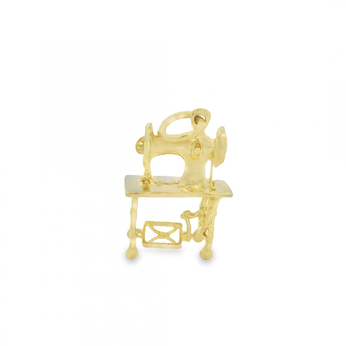 9ct Yellow Gold Sewing Machine Charm - 13x18x6mm - 1.6g