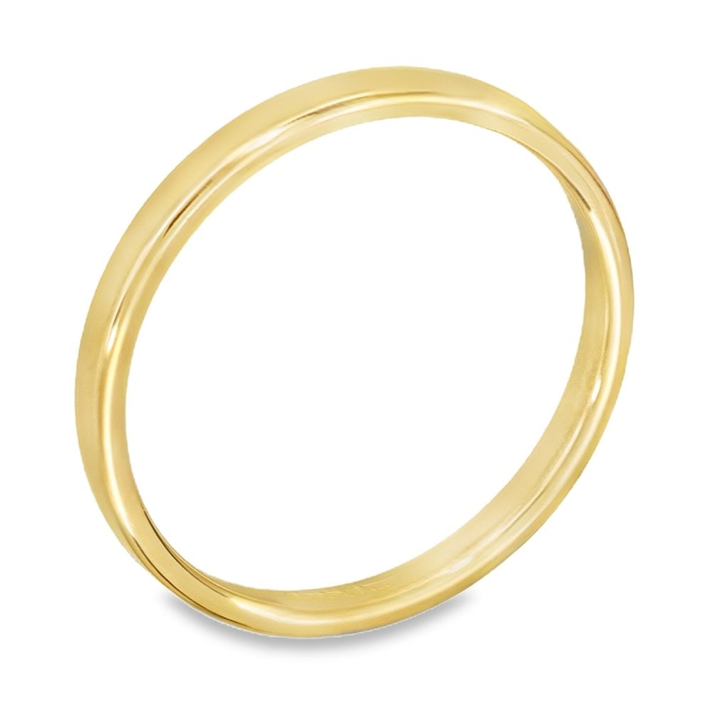 2mm 18ct Yellow Gold Blended Court Wedding Ring - Size N