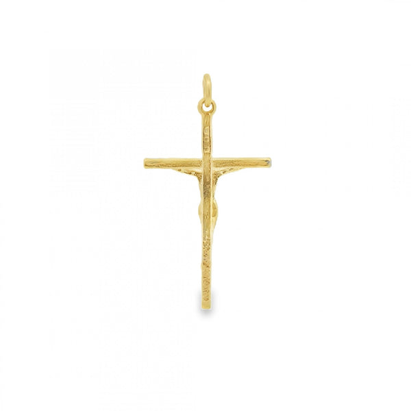9ct Yellow Gold Crucifix Pendant - 19x33x6mm - 2.0g