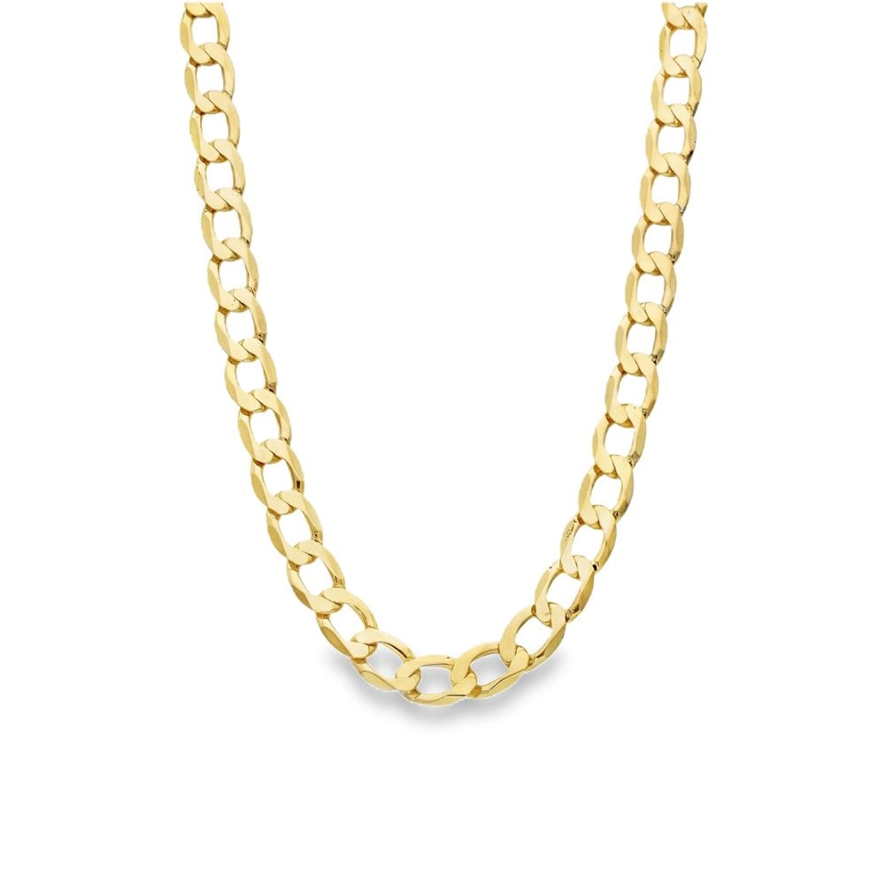 9ct Yellow Gold Curb Chain - 21" - 22.3g