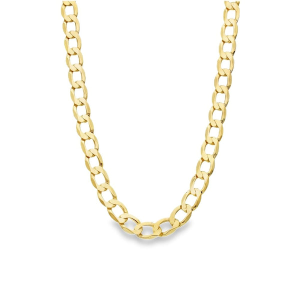 9ct Yellow Gold Curb Chain - 21" - 22.3g