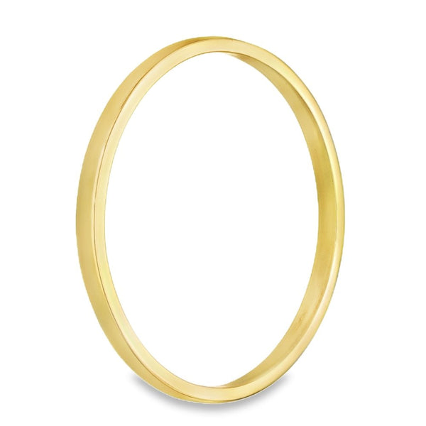 9ct Yellow Gold Solid Plain Bangle - 20.5cm - 38.2g