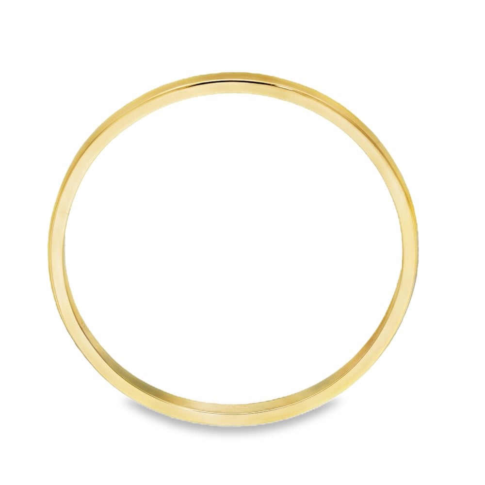 9ct Yellow Gold Solid Plain Bangle - 20.5cm - 38.2g