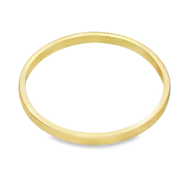 9ct Yellow Gold Solid Plain Bangle - 20.5cm - 38.2g