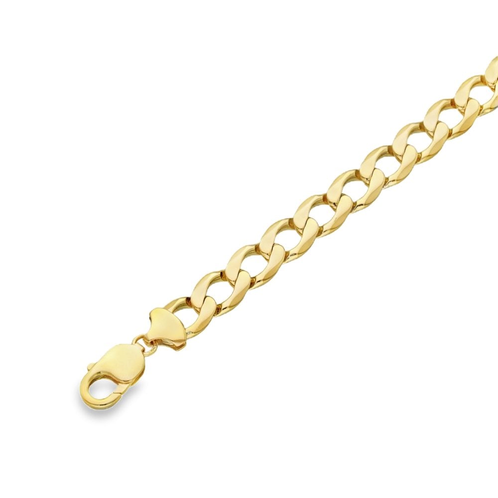 9ct Yellow Gold Curb Bracelet - 9" - 31.8g