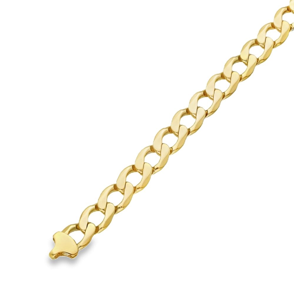 9ct Yellow Gold Curb Bracelet - 9" - 31.8g