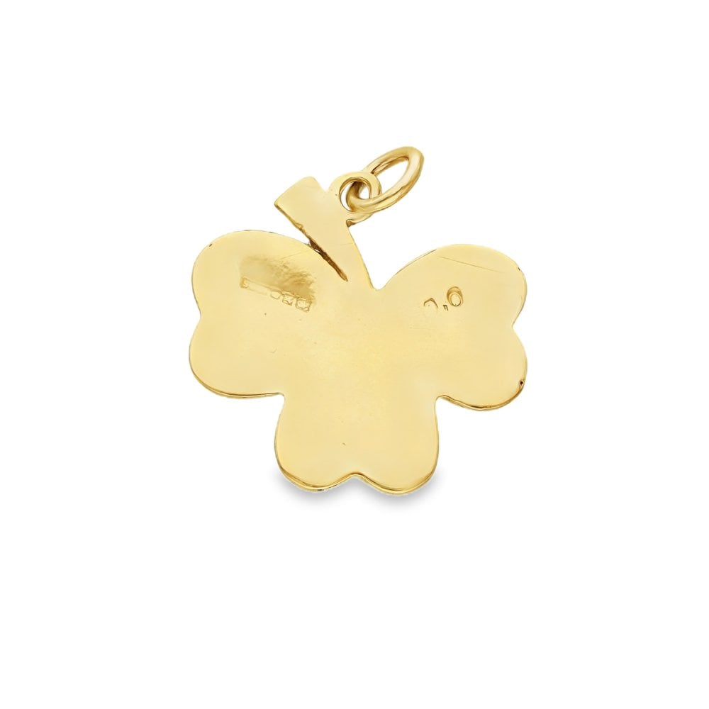 9ct Yellow Gold Three Leaf Clover Pendant - 19x19x1.5mm - 1.8g