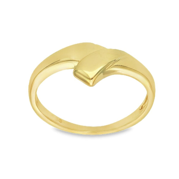 9ct Yellow Gold Crossover Band - Size J - 8mm