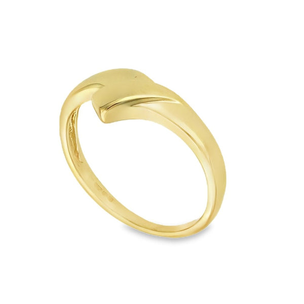 9ct Yellow Gold Crossover Band - Size J - 8mm