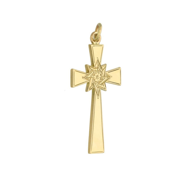 9ct Yellow Gold Celtic-Style Cross Pendant - 21x39x1.5mm - 4.0g