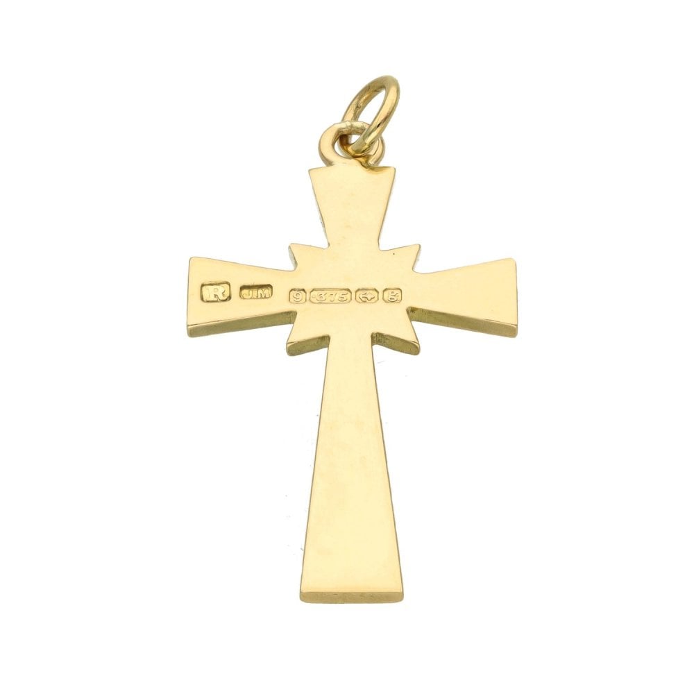 9ct Yellow Gold Celtic-Style Cross Pendant - 21x39x1.5mm - 4.0g