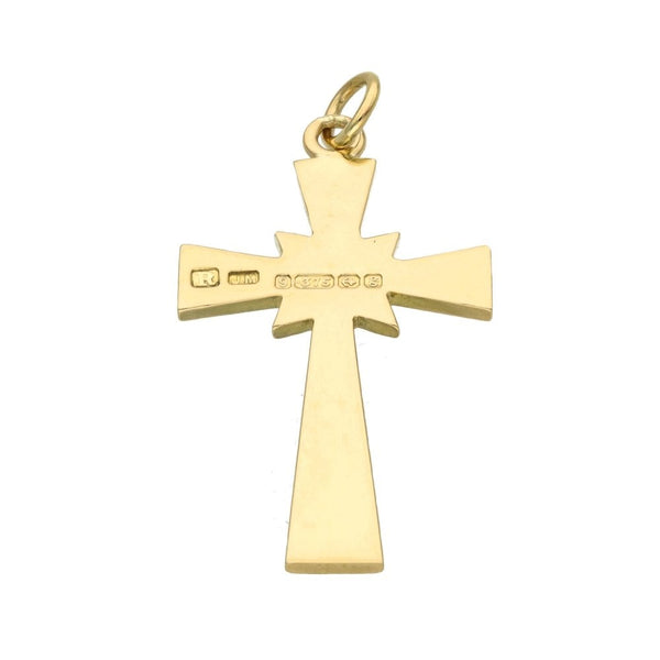 9ct Yellow Gold Celtic-Style Cross Pendant - 21x39x1.5mm - 4.0g