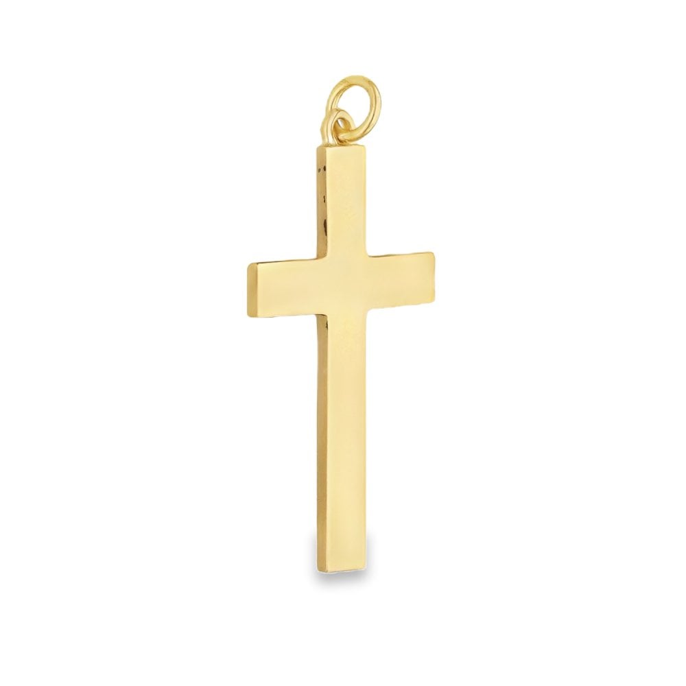 9ct Yellow Gold Plain Cross Pendant - 18x34x1mm - 2.8g
