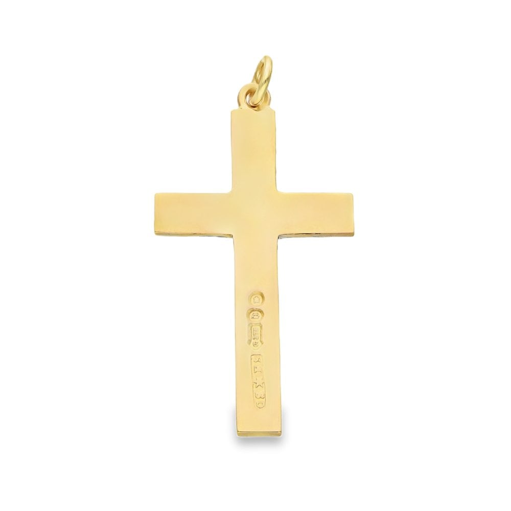 9ct Yellow Gold Plain Cross Pendant - 18x34x1mm - 2.8g
