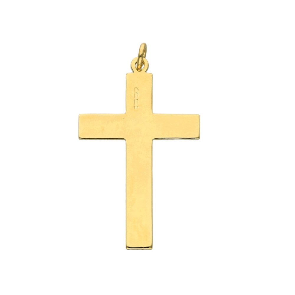 9ct Yellow Gold Flat Square Cross Pendant - 20x33x1mm - 2.0g