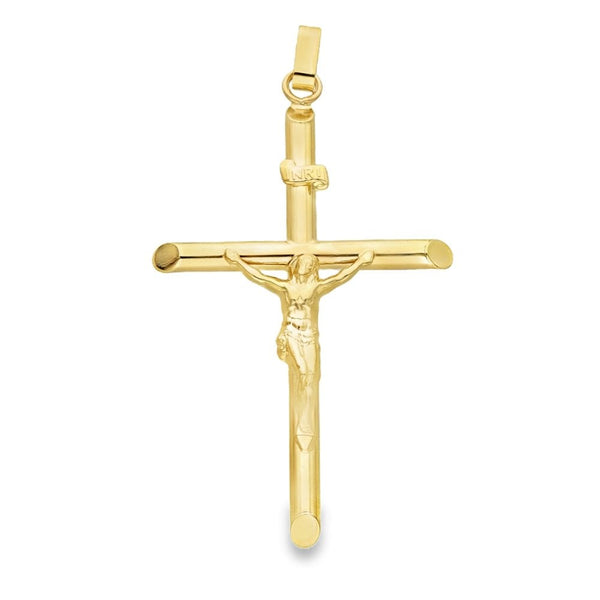 9ct Yellow Gold Large Crucifix Pendant - 39x64x6mm - 5.2g