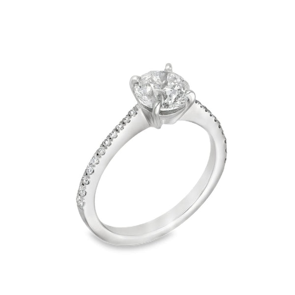 18ct White Gold Diamond Engagement Ring - Size J½ - 1.10ct