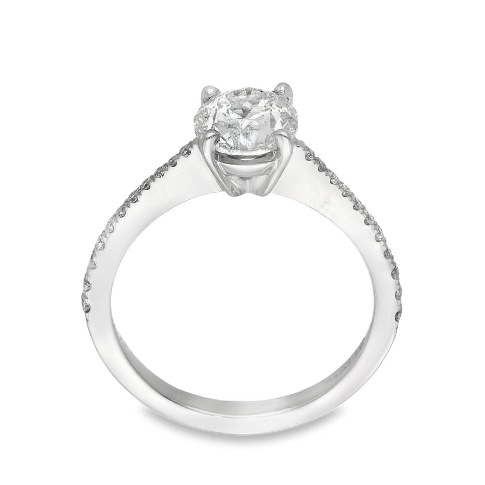 18ct White Gold Diamond Engagement Ring - Size J½ - 1.10ct