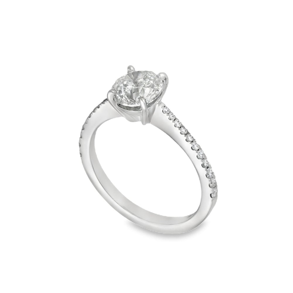 18ct White Gold Diamond Engagement Ring - Size J½ - 1.10ct