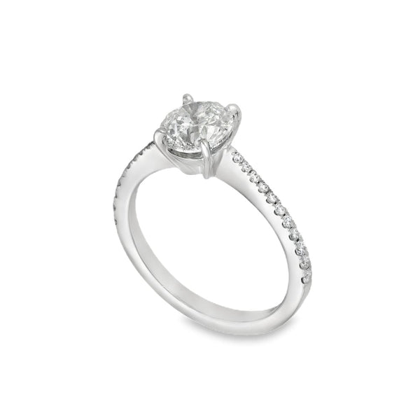 18ct White Gold Diamond Engagement Ring - Size J½ - 1.10ct