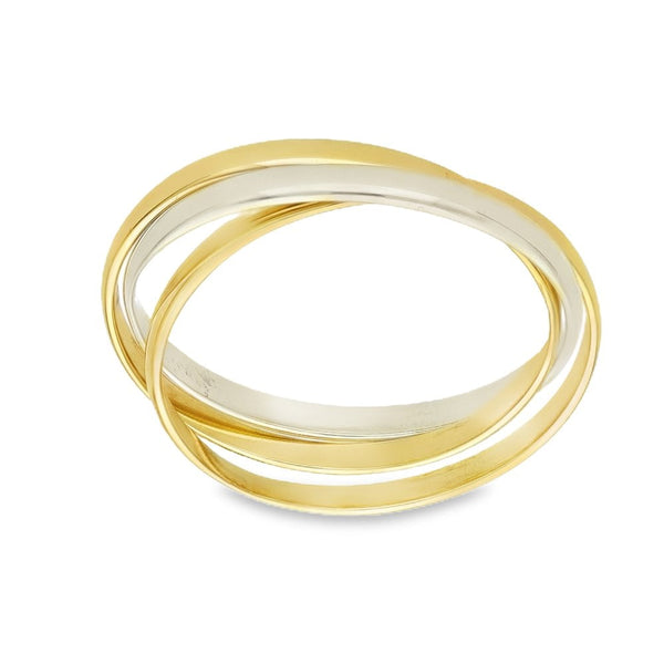 9ct Yellow & White Gold Russian Wedding Ring - Size N - 2mm
