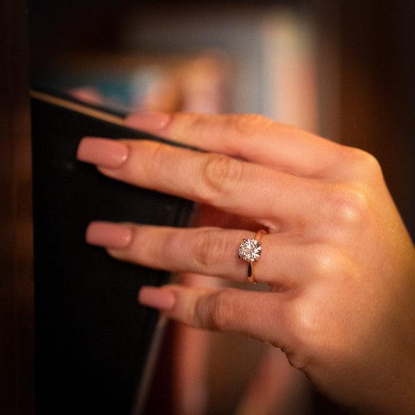 2.00ct Yellow Gold Certified Diamond Engagement Ring - F/VVS2