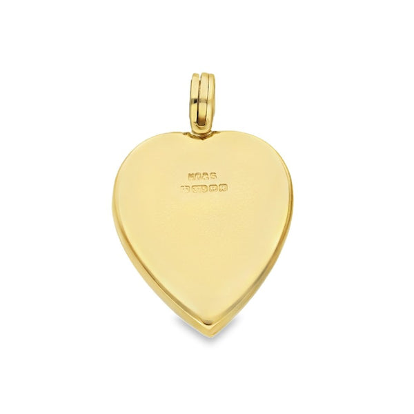 9ct Yellow Gold Patterned Heart Locket - 17x26x4mm - 4.4g