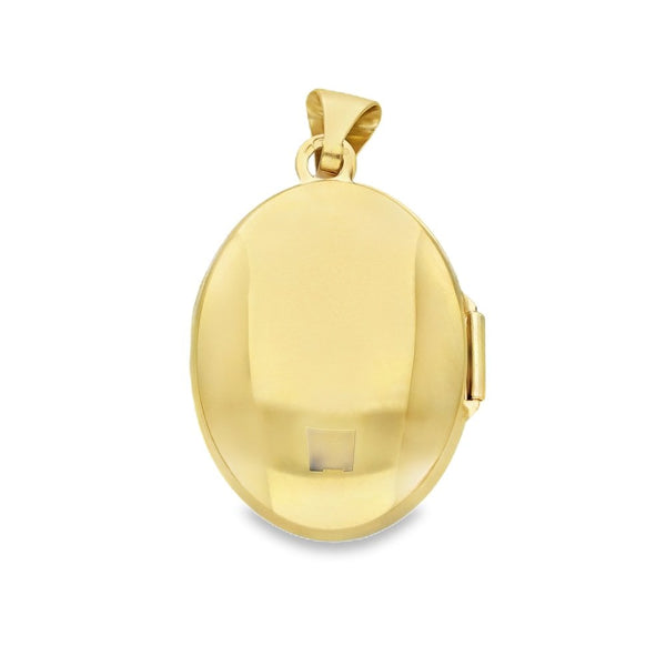 9ct Yellow Gold Oval Feather Locket - 15x21x7mm - 2.0g