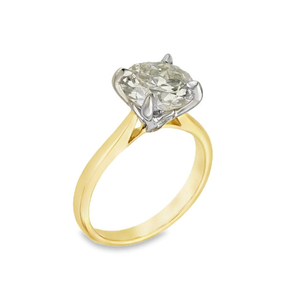 18ct Yellow Gold Diamond Engagement Ring - Size M - 2.73ct