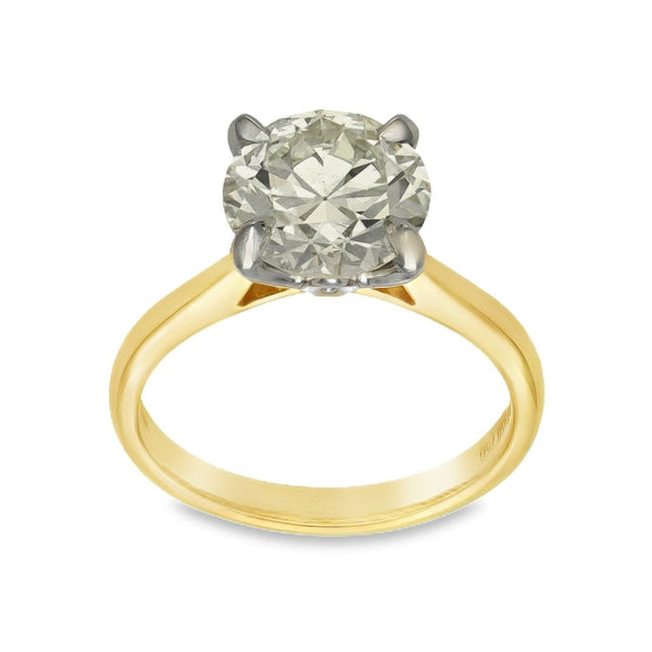 18ct Yellow Gold Diamond Engagement Ring - Size M - 2.73ct