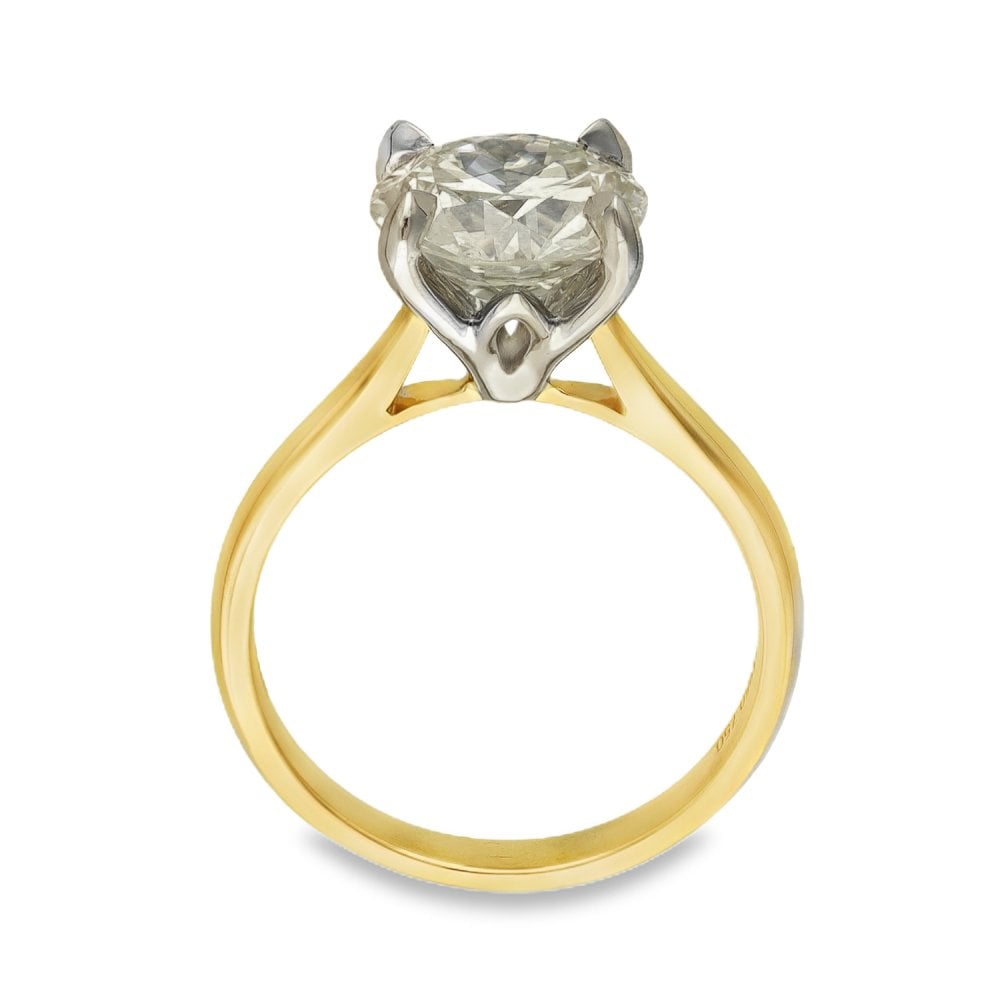 18ct Yellow Gold Diamond Engagement Ring - Size M - 2.73ct