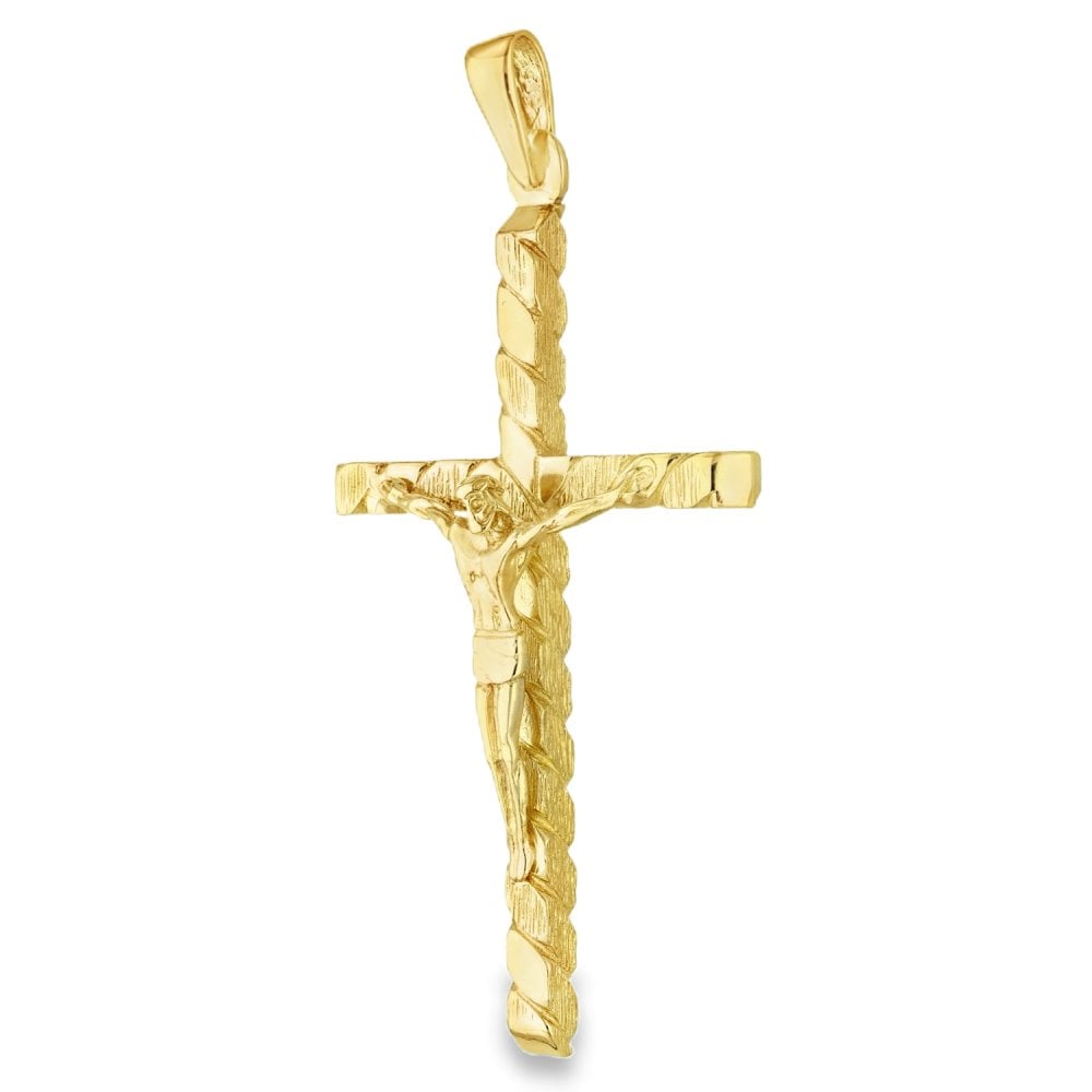 9ct Yellow Gold Large Crucifix Pendant - 52x90x12mm - 40.6g