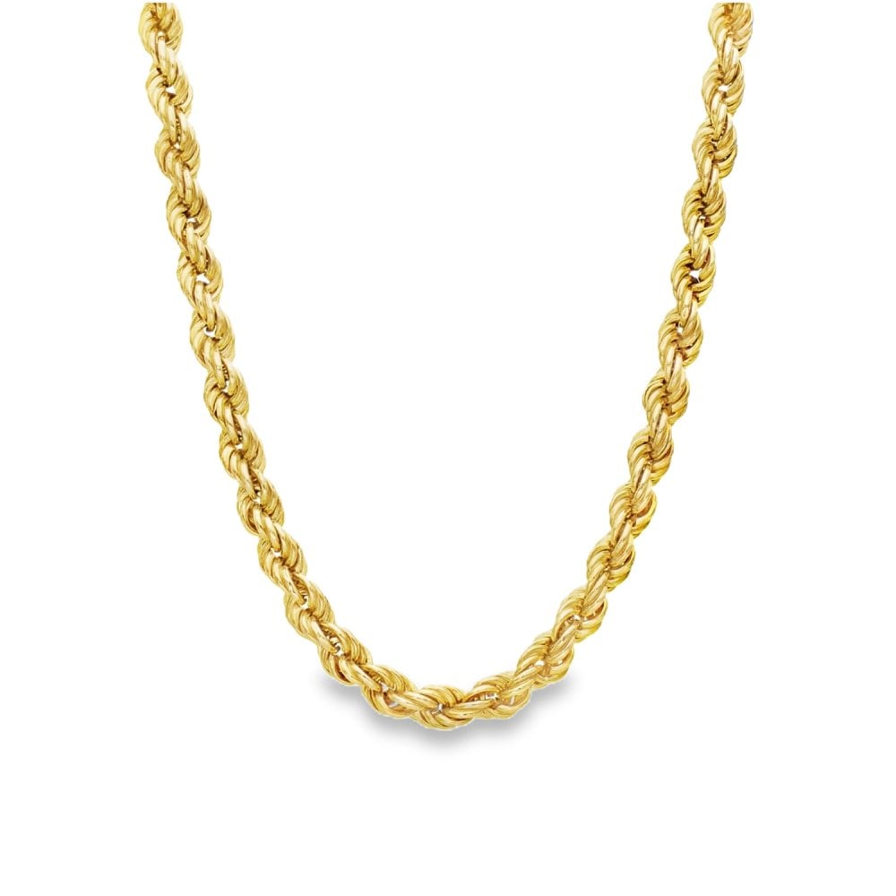 9ct Yellow Hollow Rope Chain - 15" - 9.7g