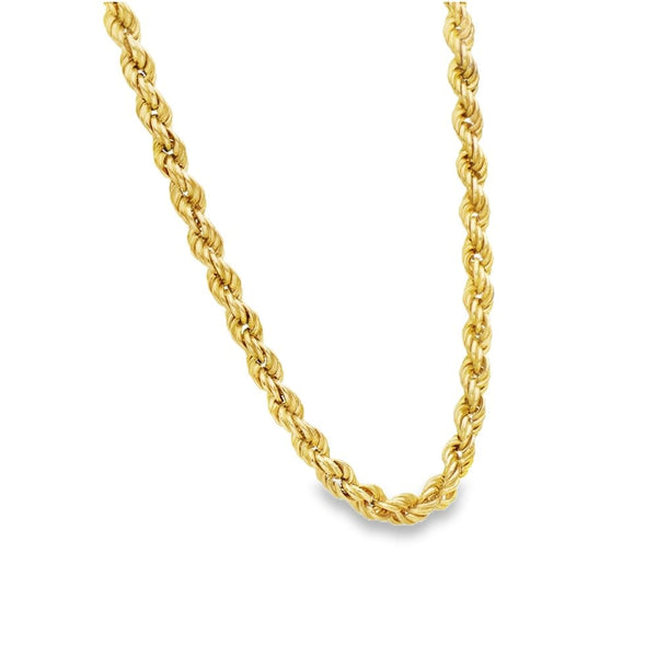 9ct Yellow Hollow Rope Chain - 15" - 9.7g