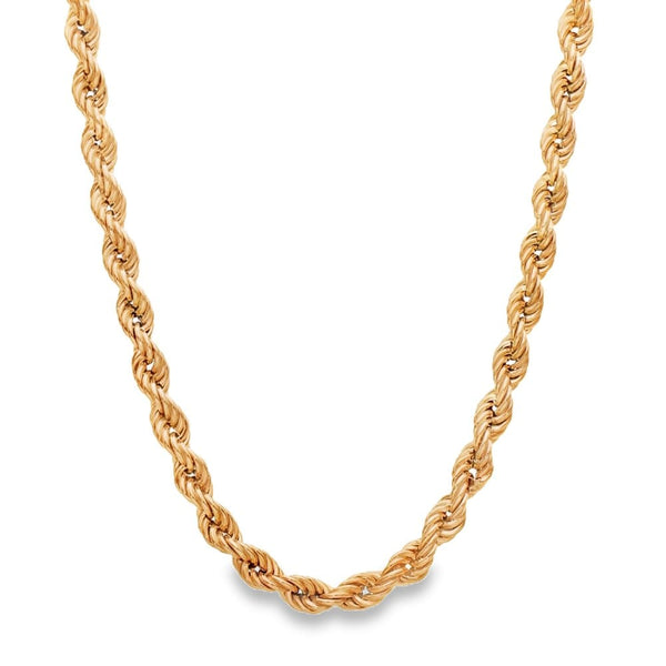 9ct Yellow Gold Hollow Rope Chain - 16" - 6.2g