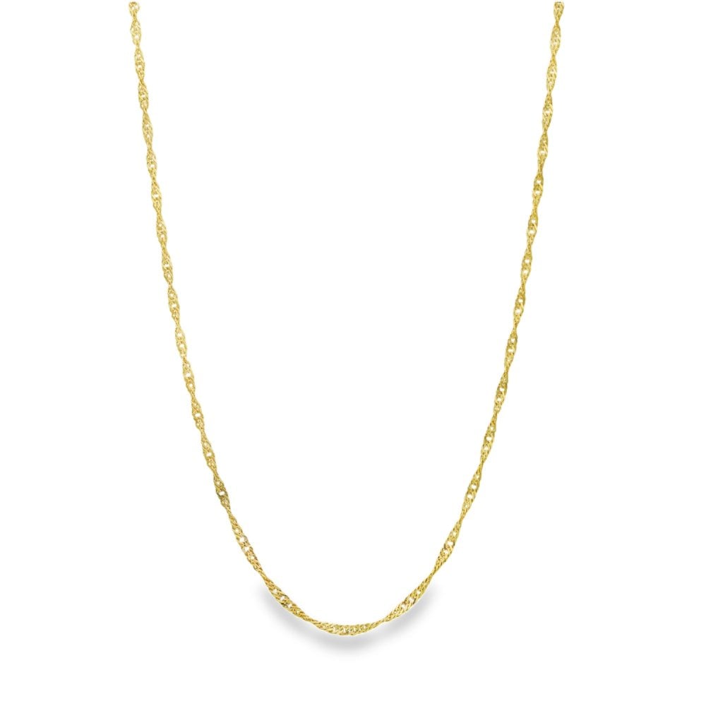 9ct Yellow Gold Twist Curb Chain - 16" - 1.7g